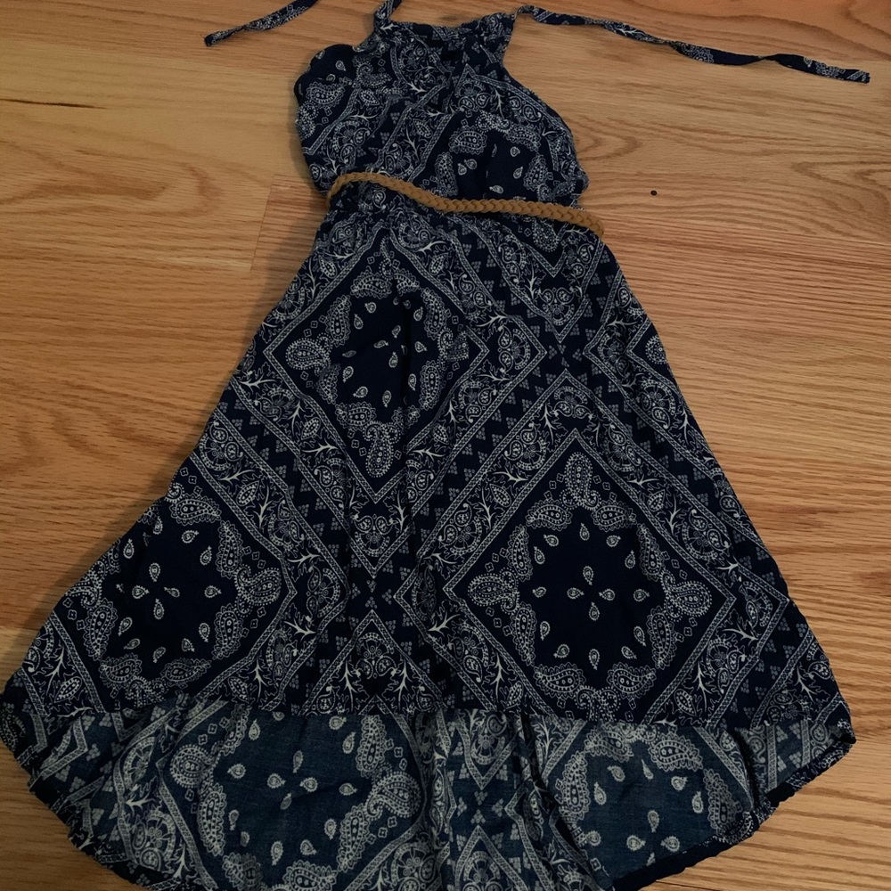 Halter dress with belt